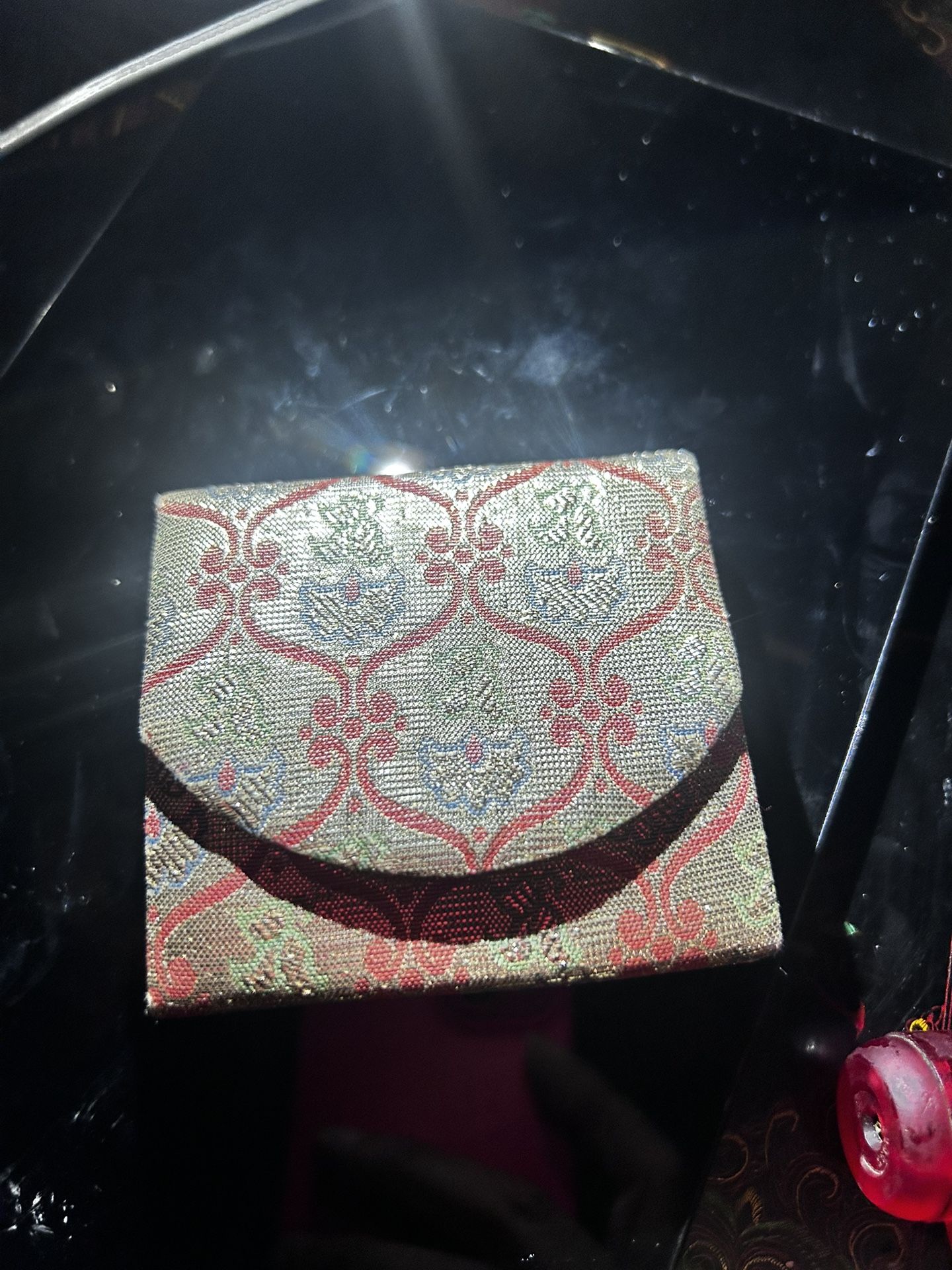Antique Powder Compact Lipstick And Mirror