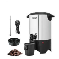 276*Commercial Coffee Urn, 30 Cup 4.5 L Hot Beverage Dispenser with Dripless Faucet, Quick-Brewing Commercial Coffee Maker with Stainless Steel Liner,