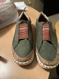 Casual Forest Green Slip on Shoes 