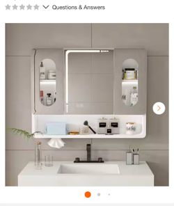 rectangular aluminium LED bathroom medicine cabinet with a mirrored wall storage unit in white.