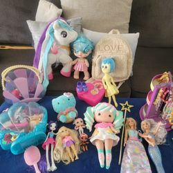 Toys Lot Galore Dolls,V-tech Horsey With Lights ,movement