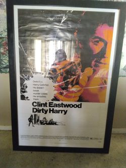 Original Movie Poster Dirty Harry Starring Clint Eastwood We