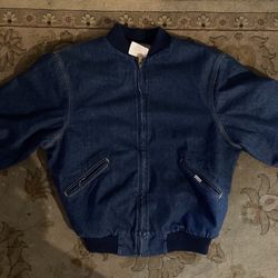 Large vintage carhartt bomber denim jacket