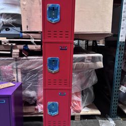 On Sale!! New 66" Assembled Metal Locker 3 Doors for Employee Gym Locker 3 Tier Shelves Storage