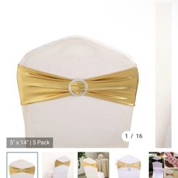 gold metallic chair bands 