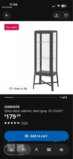IKEA Fabrikor Glass Cabinet - Grey