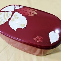 New, never used Japanese plastic two tier bento lunch container with lid.