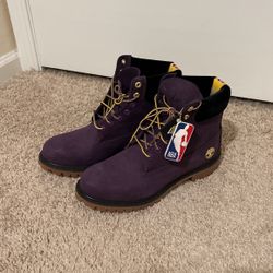 Timberland 10.5 Men’s (USED Once) 6” LA Lakers Colorway. 
