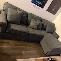 107” Gray Sectional Sofa For Sale 