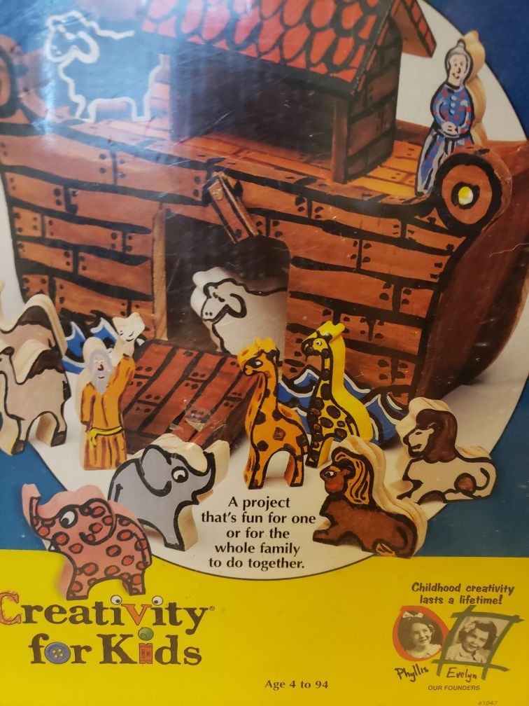 Noah's Ark toy paint wooden craft kid toy set