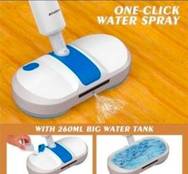 AlfaBot Cordless Electric Mop for Floor Cleaning, Dual Spin Mop with LED Headlight/Water Spray/Self-Propelled,Clean up to 2700 ft²,Rechargeable Electr