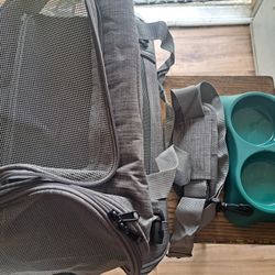 Pet Carrier W/ Travel Bowl