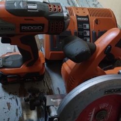 Ridgid Power Tools For Sale Hammer Drill Saw Double Charger And Battery No Issues At All