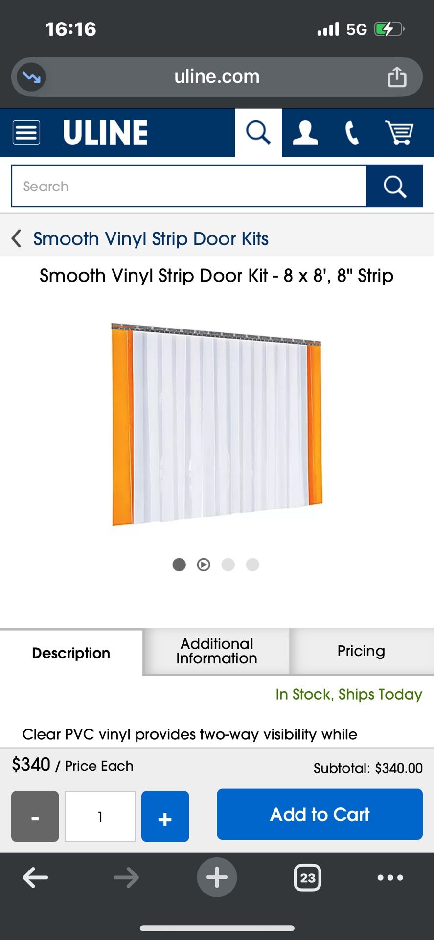 Smooth Vinyl Strip Door