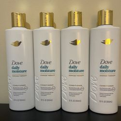 4pack Dove Conditioner Daily Moisture Damage Therapy with Bio-Protein Care Technology & Hyaluronic Serum, 12 oz