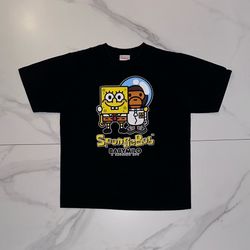 2014 BAPE x SpongeBob Baby Milo Tee Black Size Large