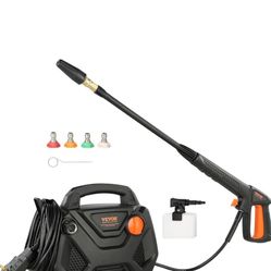 VEVOR Electric Pressure Washer, 2150-PSI 1.85-GPM, Foam Cannon High-Pressure with 5 Different Nozzle, 20ft Hose/35ft Cord Lightweight Washer, Portable