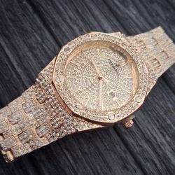 Poedegar Elvio 45mm Quartz Rose Gold Watch with White Dial Brand New