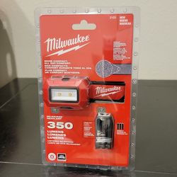 Milwaukee Headlamp 2103 350 Lumens IP54 Red Black LED Water Dust Resistant