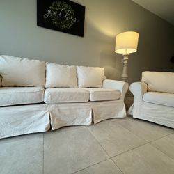 PotteryBarn Slipcover Sofa And Chair 