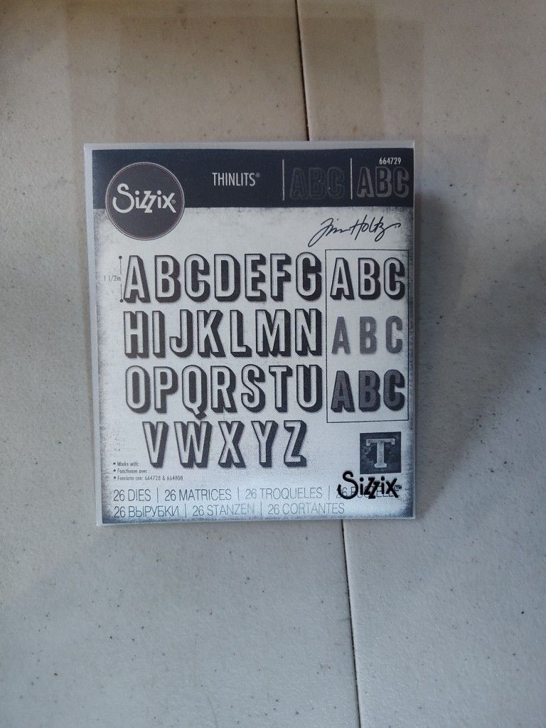 Tim Holtz Sizzix Alterations Thinlets Dies - Alphanumeric Shadow Upper 