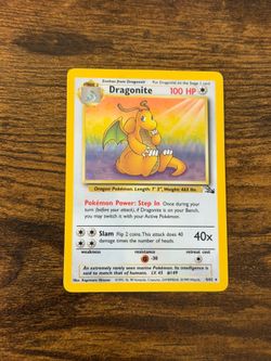 1999 POKEMON FOSSIL #4 DRAGONITE-HOLO