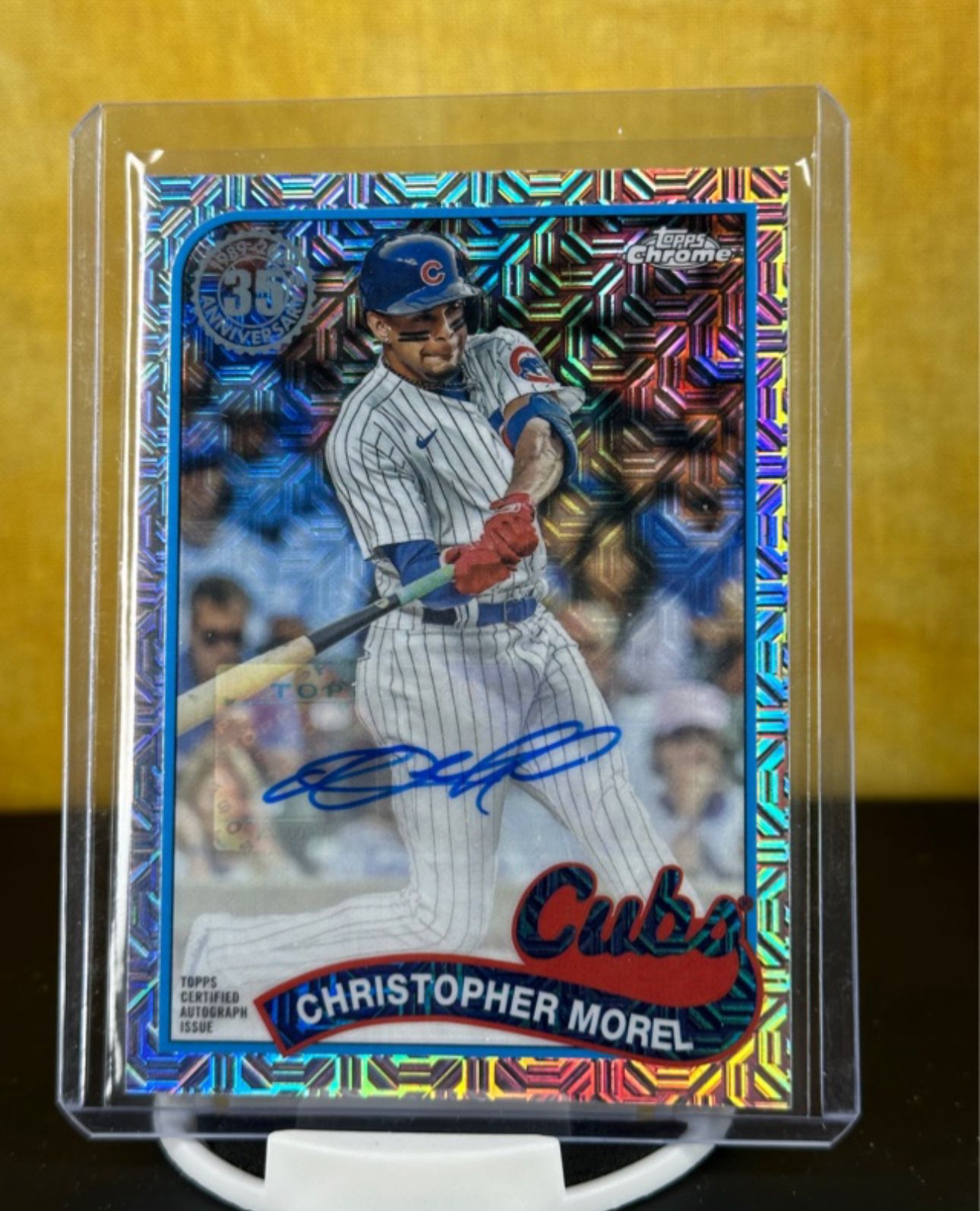 2024 Topps - 1989 Topps Baseball 35th Anniversary Chrome Autographs (Series One) T89C-59 Christopher Morel, Chicago Cubs RAW Mint / SN /199 AU