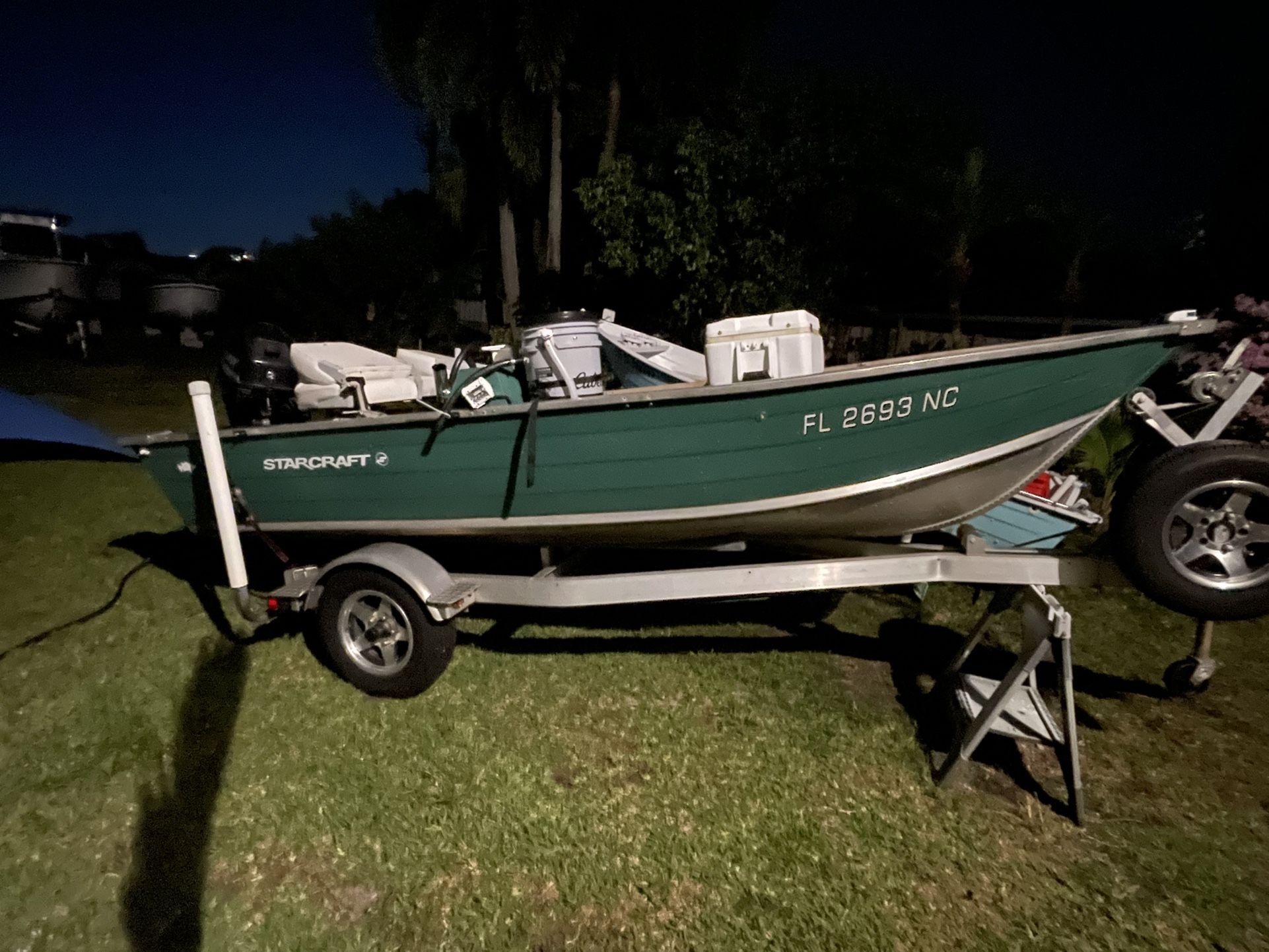 14’ Aluminum Jon Boat V Haul Skiff Snook 25hp