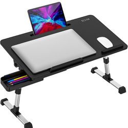 Besign LT06 Pro Adjustable Laptop Table [Large Size], Portable Standing Bed Desk, Foldable Sofa Breakfast Tray, Notebook Computer Stand for Reading an