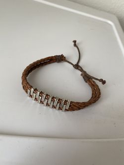 Braided Brown Leather Bracelet