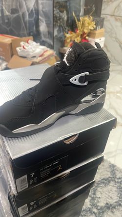 Air Jordan 8 Retro Black Silver Sneakers size 7,8,9.5,12,13