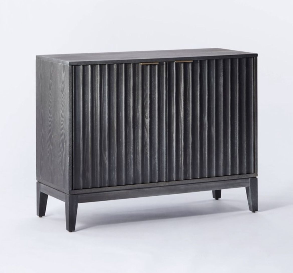 Thousand Oaks Wood Scalloped 2 Door Cabinet - Black