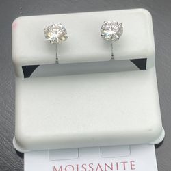 6mm moissanite sterling silver 925 stud earrings 