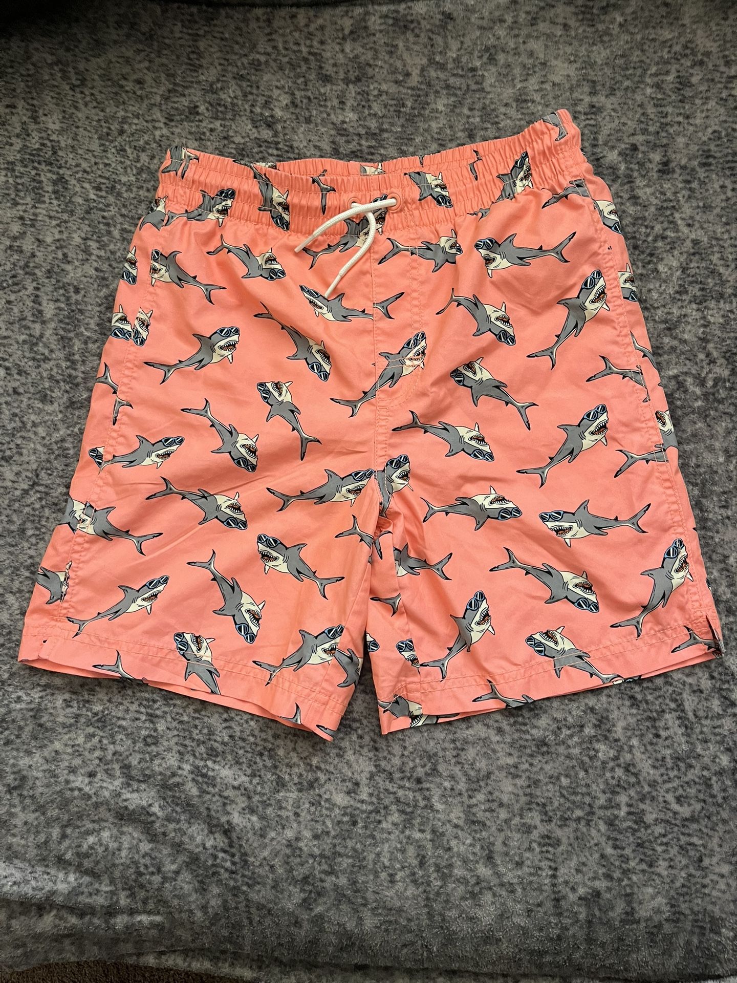 Old Navy Coral Shark Print Boy’s Swim Trunks Size XL