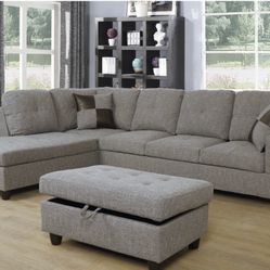 New~~fabric Couch With Ottoman 