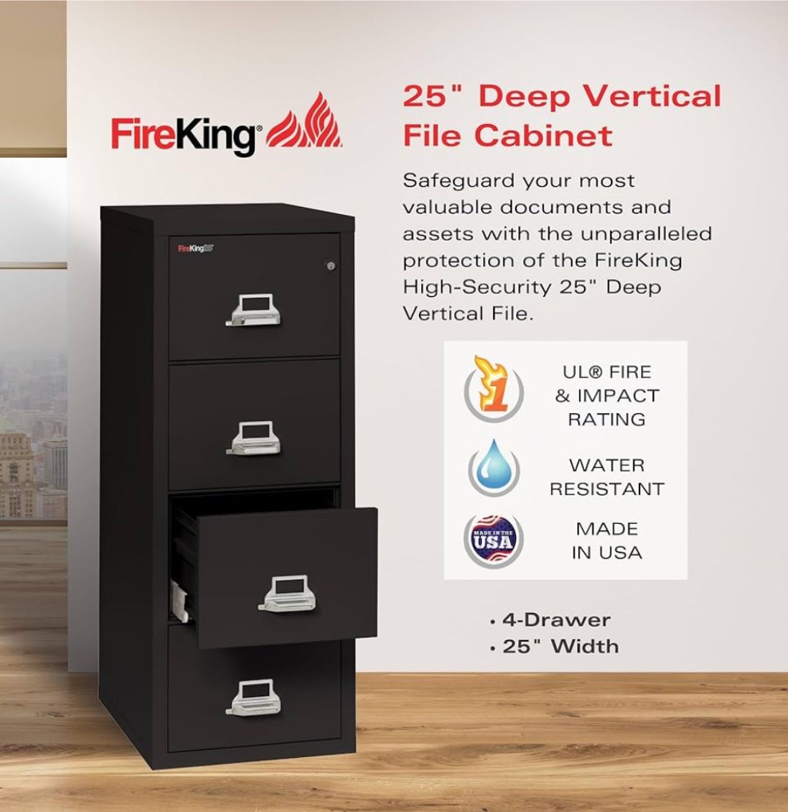 Fire Safe File Cabinet!! FireKing Vertical 4 Drawer