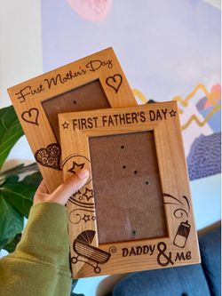 (2) Kate Posh Wooden Picture Frames, Mother’s and Father’s Day