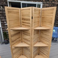 4 Panel Wood Room Divider 