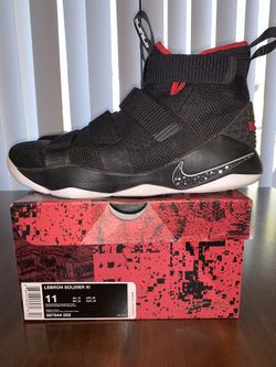 Lebron Soldier XI Black/White/Red Size 11