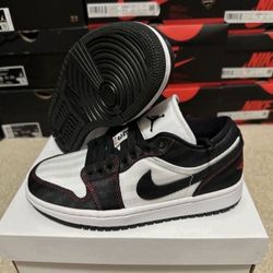 Nike Air Jordan 1 Low SE Utility White Black Red DD9337 106  Womens Size 5.5 Brand New