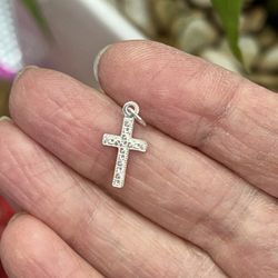 Sterling Silver Cross Charm Pendant 