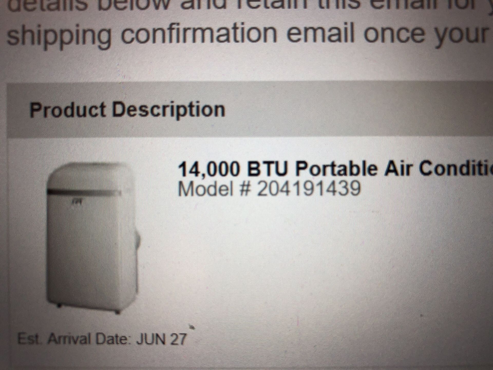 14,000 BTU Portable Air Conditioner