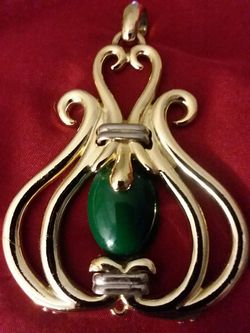 Green Oval Gemstone Pendant