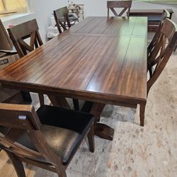 Dining Table Set Includes 6 Dining Chairs 