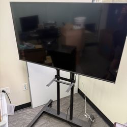 Hisense 50” 4K Roku Smart TV + Rolling TV Stand (Model 50R7G5)