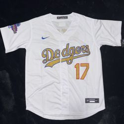 Dodgers White Gold Ohtani Jersey