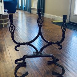 WROUGHT IRON RUST COLOR ARTE DE MEXICO CANDELABRA/CANDLE HOLDER 
