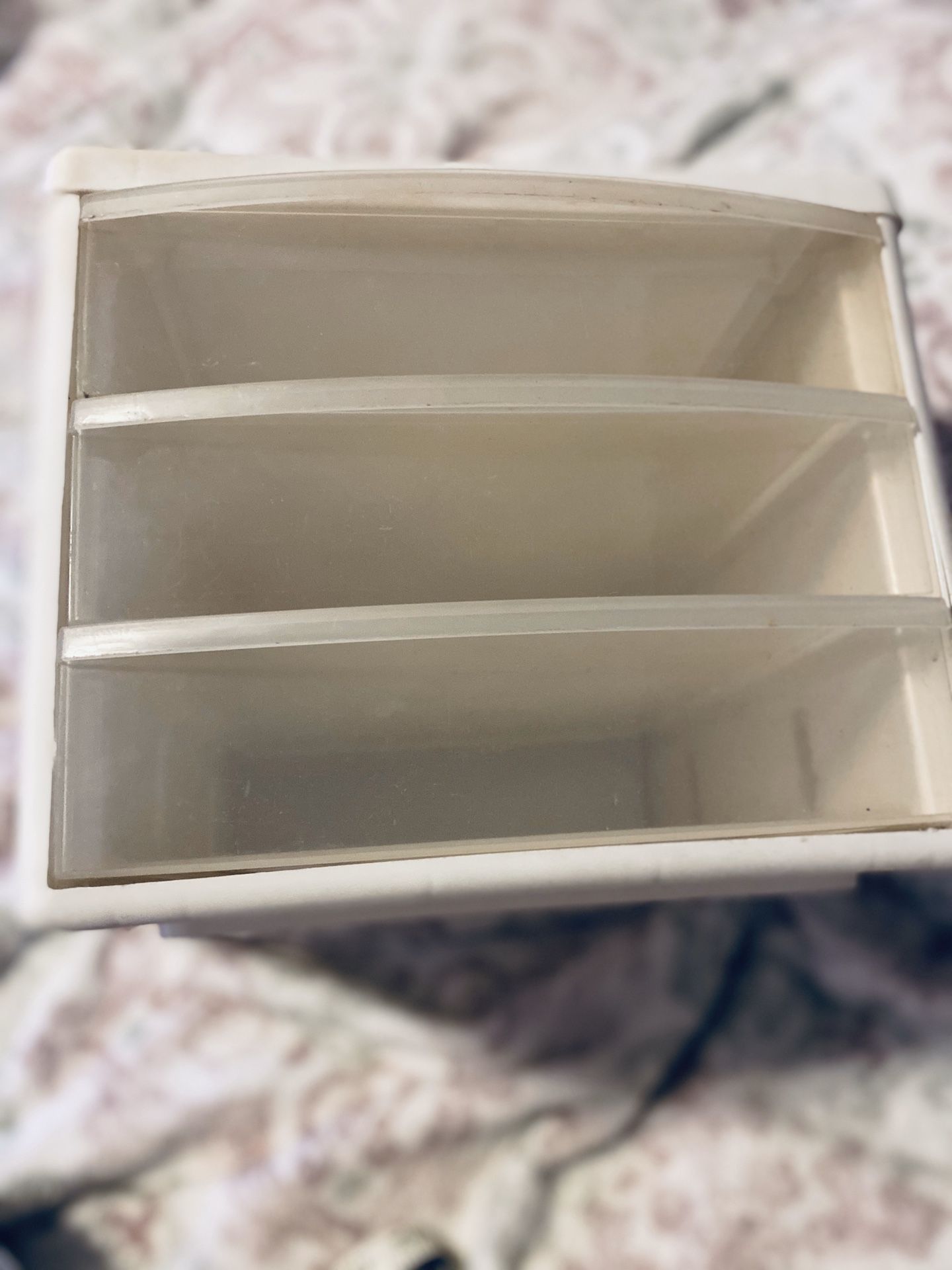3 compartment clear drawers