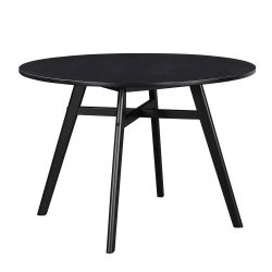 Mainstays 44" Solid Wood Round Dining Table, Black Color for Home and Kitchen