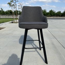 Three New Swivel 26” Gray Bar Stools